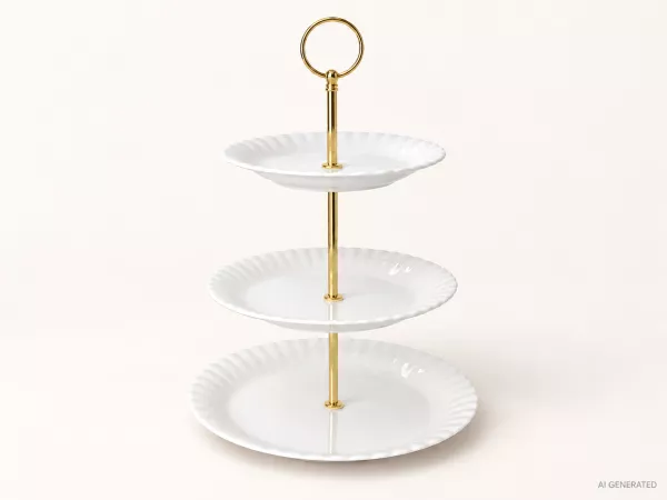 Etażerka trzypoziomowa Chodzież - Iwona C000 BIAŁA IWONA - Złoty pręt Etażerka trzypoziomowa Chodzież - Iwona C000 BIAŁA IWONA - Złoty pręt