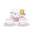 Komplet 2 filiżanek ze spodkiem 0,3 L Pip Studio - Jolie Dots Gold Pink 51.JDGP.004.208