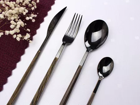 Komplet sztućców 24 cz. na 6 osób PINTI1929 - Sushi Anniversary Black&Wenghe (2.5 mm) - pudełko 23.17V0.K091.K24