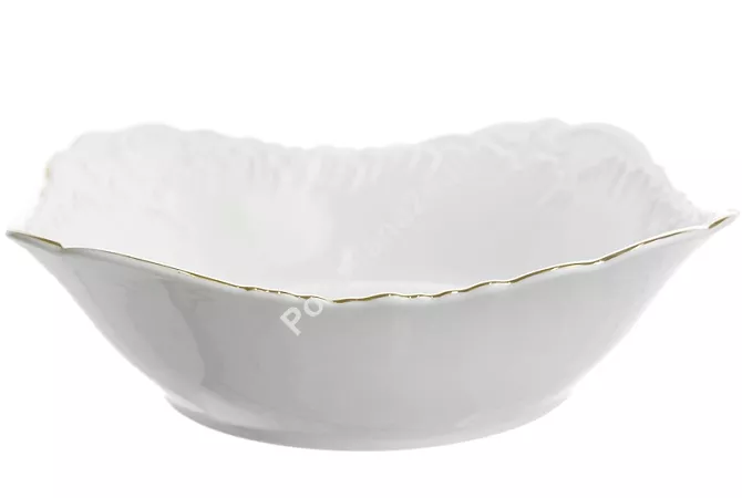 Salaterka kwadratowa 24 cm Ćmielów - Rococo 3604 ZŁOTA LINIA Salaterka kwadratowa 24 cm Ćmielów - Rococo 3604 ZŁOTA LINIA