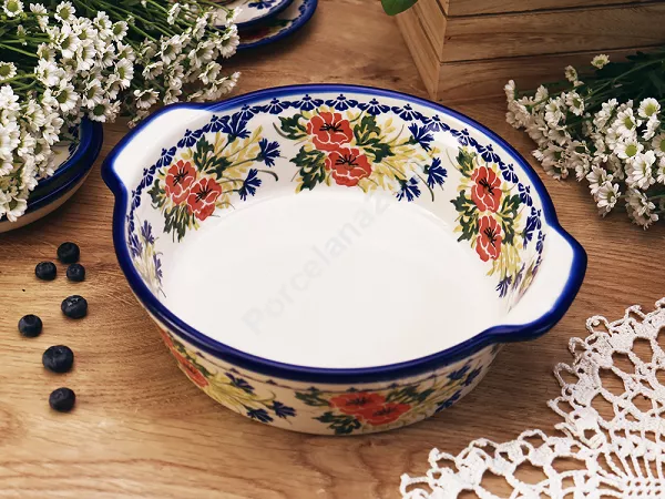 Naczynie do zapiekania 28 cm okrągłe Bolesławiec - Maki Smolińskiej Naczynie do zapiekania 28 cm okrągłe Bolesławiec - Maki Smolińskiej