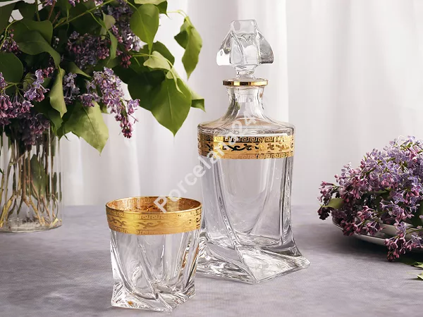 Kpl. szklanek do whisky 0,34 L (6szt.) + karafka 0,85L (1szt.) Bohemia Prestige - Quadro Rich 4SB.QUR.531859 Kpl. szklanek do whisky 0,34 L (6szt.) + karafka 0,85L (1szt.) Bohemia Prestige - Quadro Rich 4SB.QUR.531859