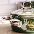 Garnek niski z pokrywką 2,75 L Emalia Metalac - Golden times 1ME.GT.G20N