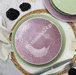Komplet talerzy na 6 osób (18 el) Lubiana - Hanami Pistacjowa Zieleń / Pudrowy Róż