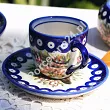 Filiżanka ze spodkiem do espresso 0,11 L / 12,5 cm Bolesławiec - Rajska Łąka