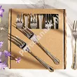 Komplet 6 widelczyków do ciasta 15,1 cm Pintinox 1929 - Settecento (3.0 mm) złocony GIFT BOX