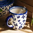 Kubek 0,3 L Bolesławiec - Niebieskie Motyle