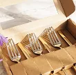 Komplet 6 widelczyków do ciasta 17 cm Hisar - Bahama Gold GIFT BOX