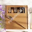 Komplet 6 widelczyków do ciasta 17 cm Hisar - Bahama Gold GIFT BOX