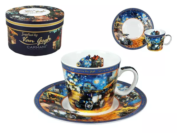 Filiżanka ze spodkiem do espresso 0,1L Carmani - Inspirowana malartswem V. van Gogha 33.830-0753 Filiżanka ze spodkiem do espresso 0,1L Carmani - Inspirowana malartswem V. van Gogha 33.830-0753