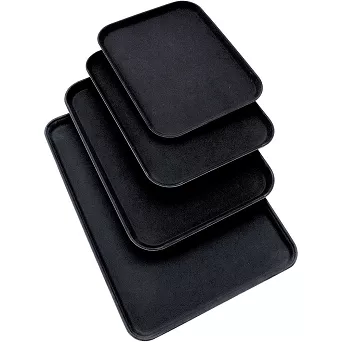 Taca prostokątna antypoślizgowa (40,5 x 30,5) cm - Czarna 1S.411450