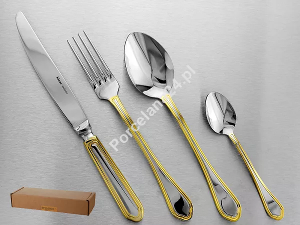Komplet sztućców 24 cz. na 6 osób Hisar - Florence Gold (3.0/2.5 mm) złocone Komplet sztućców 24 cz. na 6 osób Hisar - Florence Gold (3.0/2.5 mm) złocone