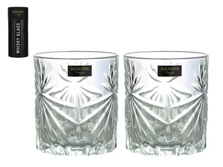 Kpl. szklanek do whisky 320 ml (2 szt.) w tubie Bohemia Prestige - Fiore 4SB.TUBA.802374
