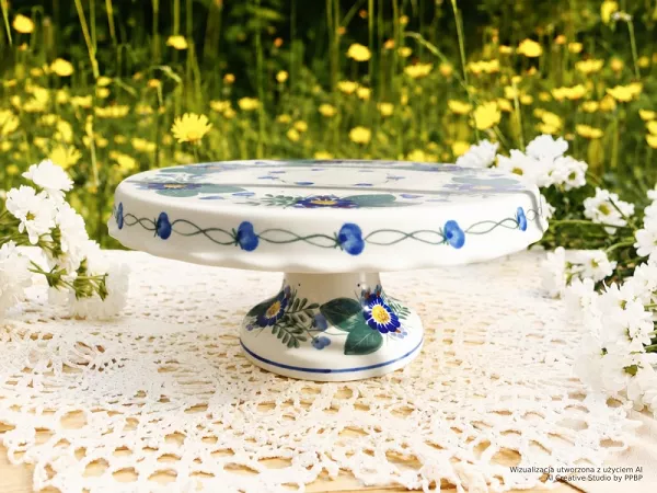 Patera na nodze 27 cm Bolesławiec - Kwiaty Kuleszy Patera na nodze 27 cm Bolesławiec - Kwiaty Kuleszy