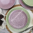 Serwis obiadowo-herbaciany na 6 osób (26 el) Lubiana - Hanami Pistacjowa Zieleń / Pudrowy Róż