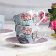 Komplet 2 filiżanek ze spodkiem 0,12 L Pip Studio - Flower Festival Light Blue 51.FFLB.004.138