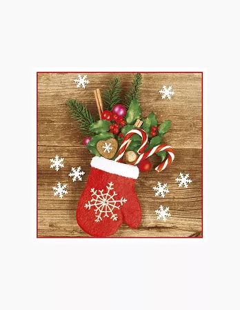 Serwetki 33 x 33 cm (20szt) Polmak - Rękawica pełna świąt  55.SL-GW-022601 Serwetki 33 x 33 cm (20szt) Polmak - Rękawica pełna świąt  55.SL-GW-022601