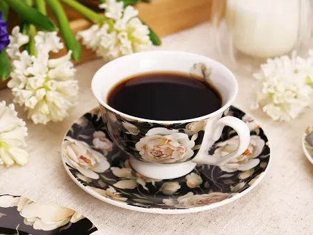 Filiżanka ze spodkiem 250 ml Duo - English Roses Black 15.ENG-B.FS25