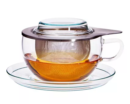 Filiżanka ze spodkiem z zaparzaczem stalowym 0,4 L Trendglas - TEA TIME 4E.220204