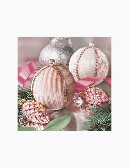 Serwetki 33 x 33 cm (20szt) Polmak - Aksamitne bombki 55.SL-GW-028401