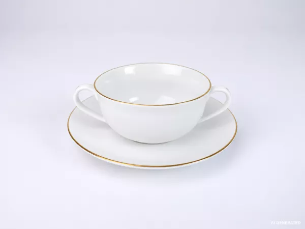 Bulionówka ze spodkiem 0,4 l / 18 cm Bogucice - Złota Linia Bulionówka ze spodkiem 0,4 l / 18 cm Bogucice - Złota Linia