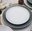 Komplet talerzy na 6 osób (18 el) Lubiana - Hanami Klasyczna Biel / Kamienna Szarość